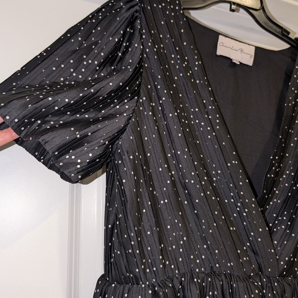 Charles Henry Black and White Tiered Mini Dress - Picture 7 of 12
